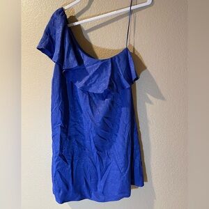 Anthropologie Deep Purple One-Shoulder Dress